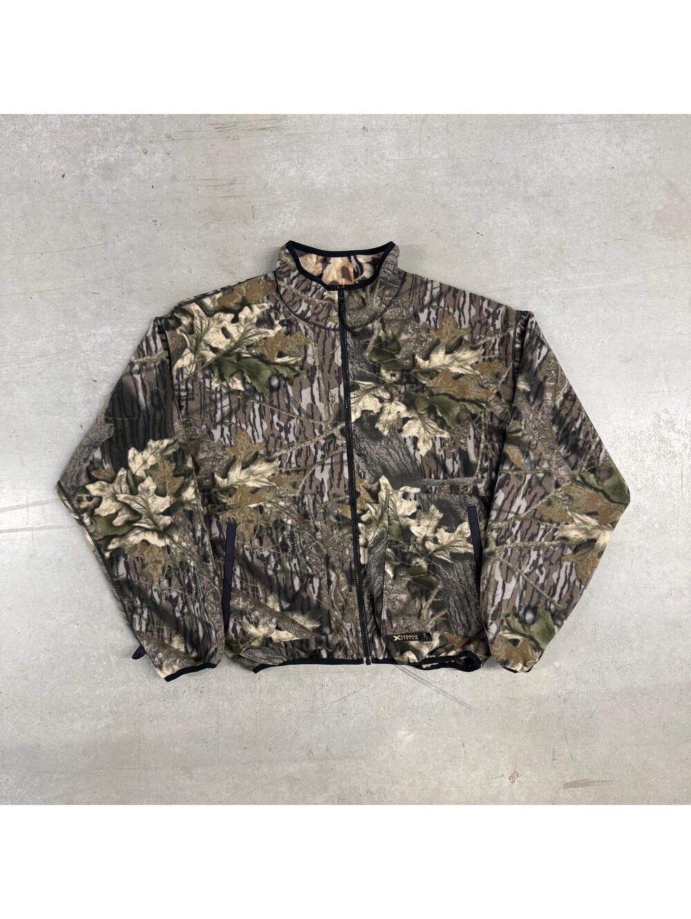 Vintage 90s Real Tree Camo Reversible Full Zip Fleece Sweatshirt Extra Large